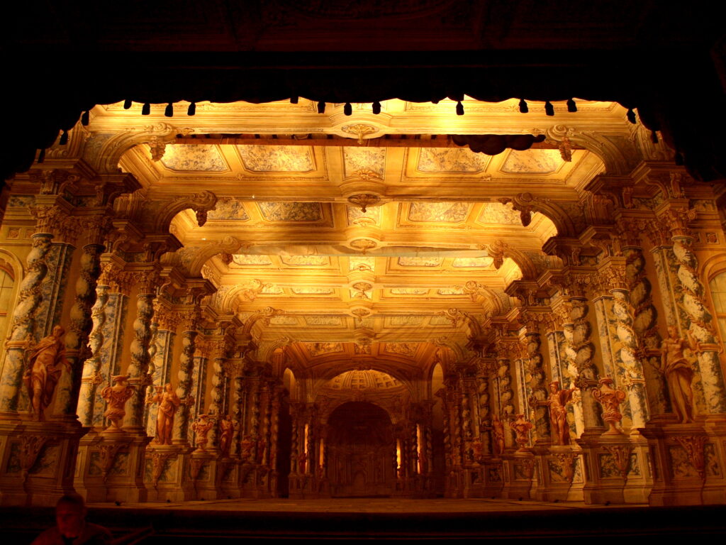 The Stage of the Baroque Theatre in Český Krumlov, Czechia