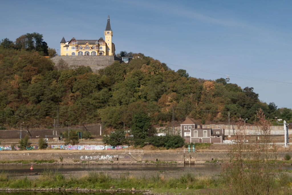 The Větruše chateau in Ústí nad Labem sits on top of a cliff over the River Elbe.