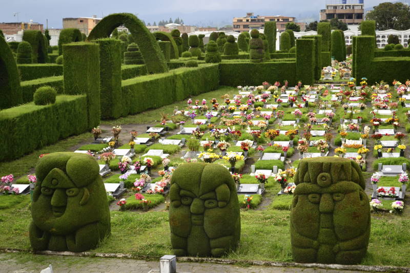 The manicured gardens of Tulcán Cemetery. Wheely Tyred hidden gems in the Ecuadorian Sierra