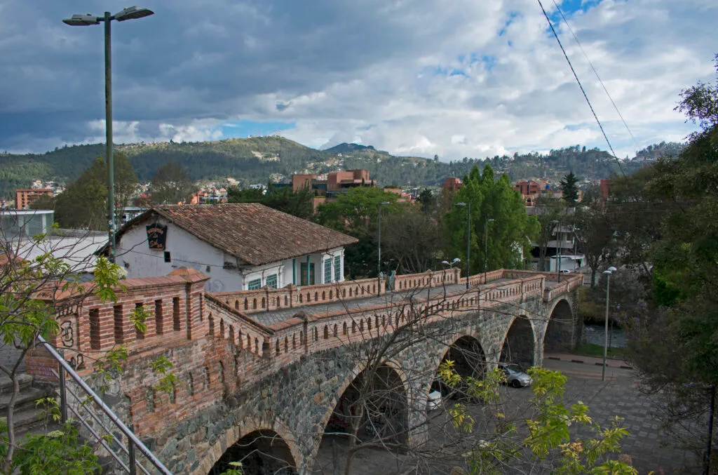 The Puente Roto, or broken Bridge, stretches out to the Tomebamba River where it stops, in Cuenca, Ecuador. Wheely Tyred Hidden Gems in Cuenca