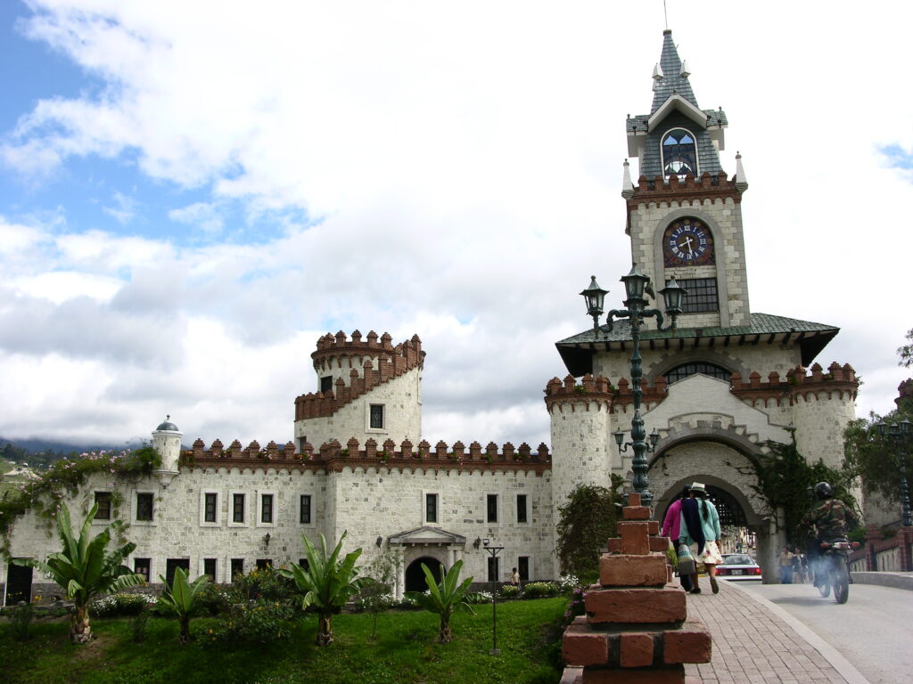 Loja City Gates, which are designed to look like a small European castle.
