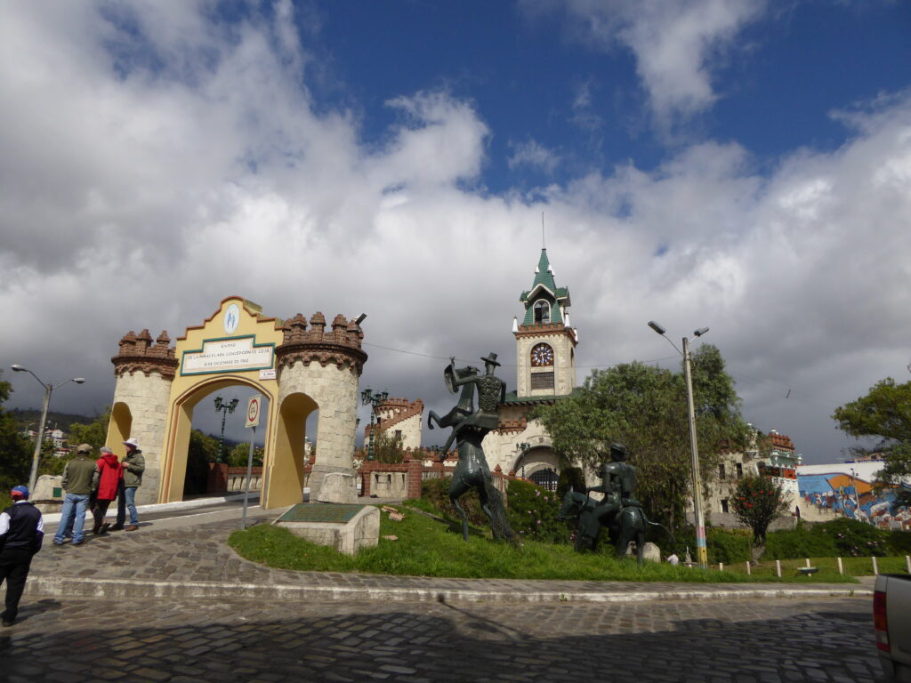 Loja City Gates, which are designed to look like a small European castle