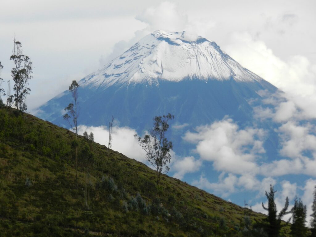 A view of Volcán Tungurahua from Hacienda Manteles near Baños, Ecuador.