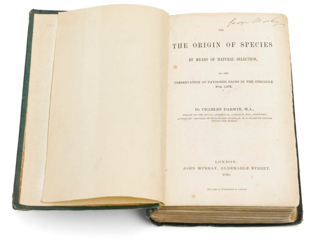 The cover of On the origin of species by means of natural selection , or, The preservation of favoured races in the struggle for life / by Charles Darwin