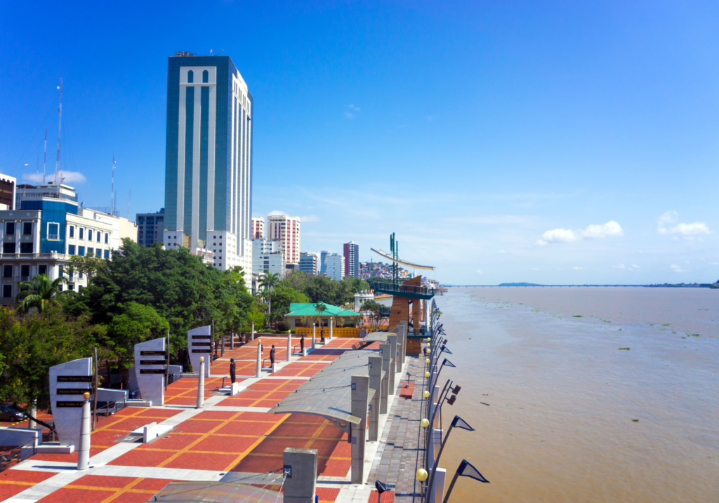 The Malecón 2000 on a clear day in Guayaquil. Wheely Tyred Best food tours in coastal Ecuador