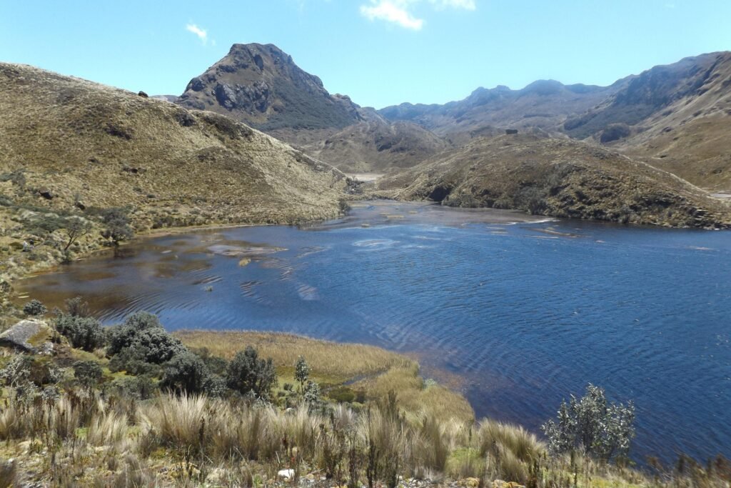 The lake at the centre of Cajas National Park, near Cuenca, Ecuador