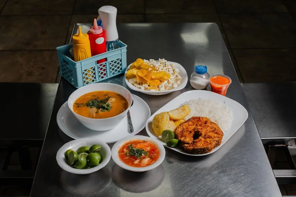Street food in a market in Quito, Ecuaodr