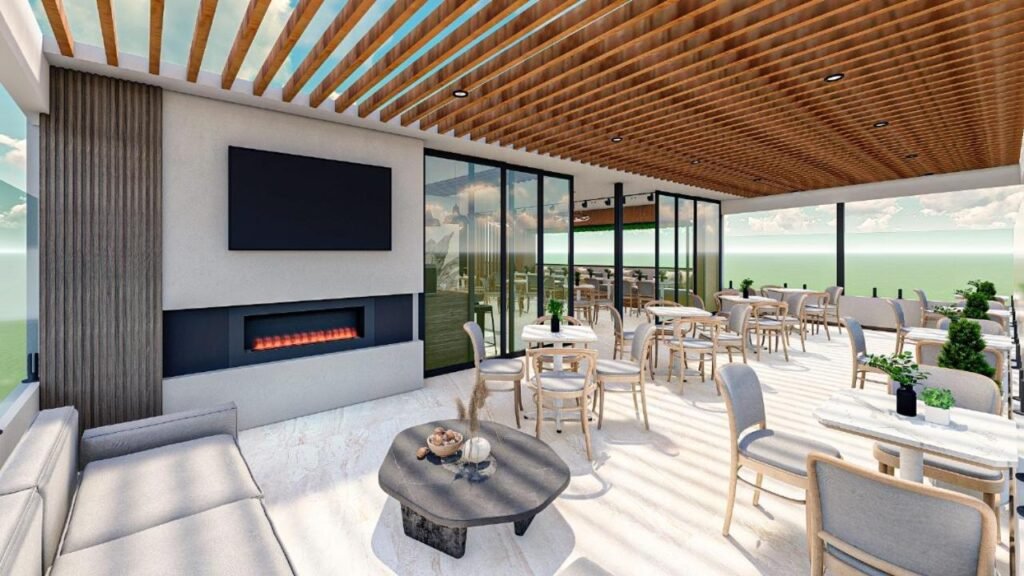 An open area at the Hotel Caluva in Loja, Ecuador