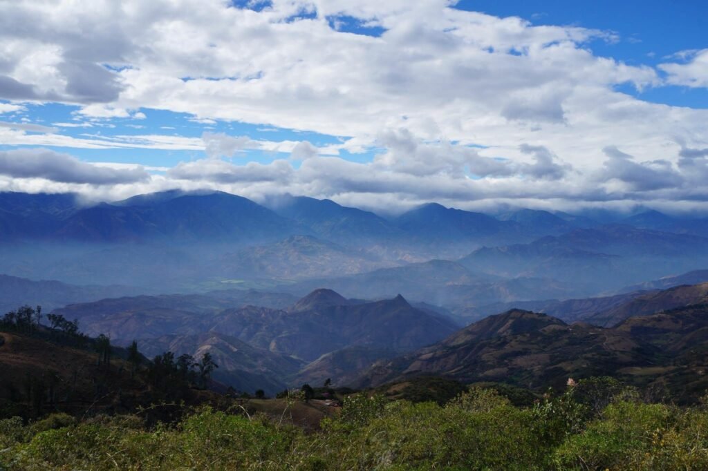 Mountains in the Andes on a sunny day near Loja, Ecuador