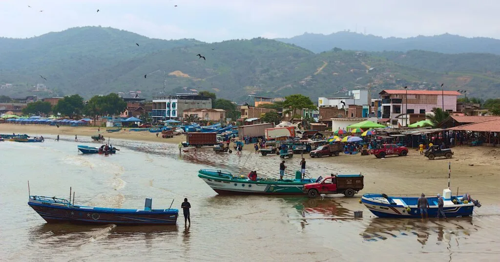 Fishing boats at Puerto Lopez, Ecuador