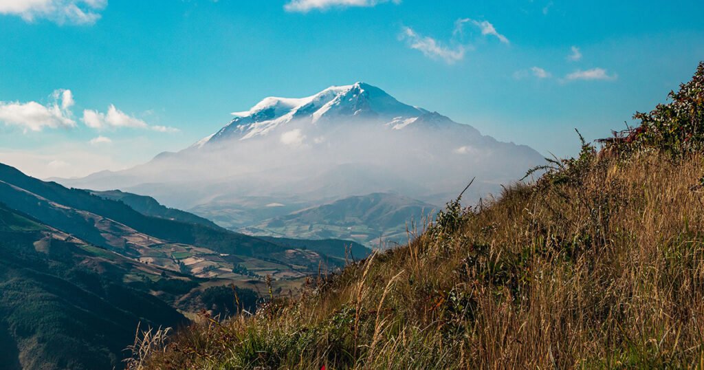 Chimborazo volcano towers over the paramo. Wheely Tyred Alausí Ecuador travel safety guide
