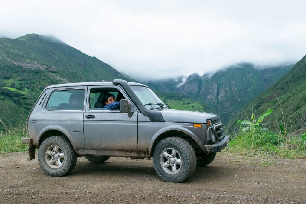A small SUV with a snorkel in the Andes, Loja, Ecuador